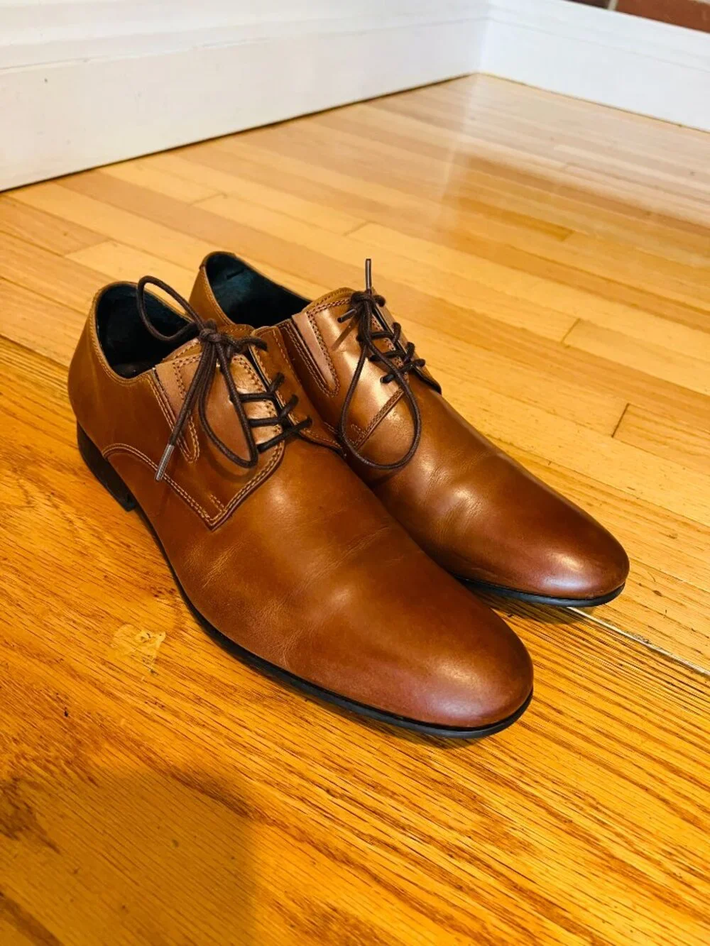 Kenneth Cole New York Men's Cognac Brown Derby Dress Shoes Size 8 M